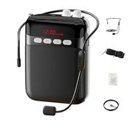 Rechargeable Voice Amplifier - Portable Sound Booster for Teachers | Compact Microphone Speaker with Adjustable Strap, Long Battery Life Voice Enhancer Singing Coaching, 11.5x8.2x4cm Black Rose Gold