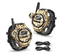 Rechargeable Walkie Talkies for Kids,Two-Way Radio Walky Talky with Flashlight Children Long Range,2 Pack Interphone Toy for Kid Age 6-12 Outdoor Game for Kids Ages 4-8 Gifts for Boy and Girl, Camo