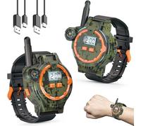 Rechargeable Walkie Talkies Watches for Kids, Two Way Radio Walky Talky Watch with Flashlight kids toys and gifts for 5 6 7 8 Year Olds Boys and Girls
