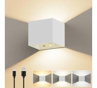 Rechargeable Wall Lights with Motion Sensor, Dimmable Touch Control, White | Adjustable Up Down Beam, Battery Operated Wall Lamps Indoor, Magnetic Wireless LED Wall Sconces, for Bedroom Hallway, 1 Pack