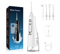 Rechargeable Water Flosser for Teeth Cleaning & Whitening - IPX7 Waterproof, Portable USB Type-C Charging, 1200mAh Battery, 200ml Tank, 4 Nozzles for Dental Hygiene