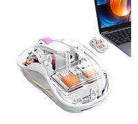 Rechargeable Wireless Computer Control | Transparent Tri-Mode Computer Control Rechargeable,Living Room Classrooms Study Silent Click for Working, Learning, Game Playing