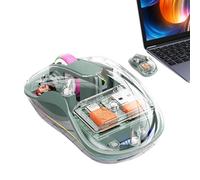 Rechargeable Wireless Computer Control | Transparent Tri-Mode Computer Control with RGB Light - No Noise for Working Learning and Game Playing for Living Room, Dormitory, Library
