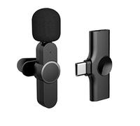 Rechargeable Wireless Lavalier Microphone Audio Video Recording Mini Mic for Android Type-C