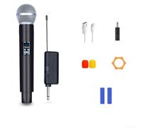 Rechargeable Wireless Microphone System, 50M Long Range Cordless Mic with Receiver for Karaoke, Wedding, Party, Meeting, Speaking Events, Portable PA System(One to one)