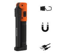 Rechargeable Work Light,1550LM, LED Magnetic Light ，Full-Range dimming,5000mAh Type-C Fast Charge, IP65 IK07 UV, Heavy Duty Light for Mechanic, Garage & Job Site,GRAVPWR F8 (Orange)
