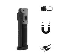 Rechargeable Work Light,850LM, LED Magnetic Light,Full-Range dimming，2600mAh Type-C Fast Charge, IP65 IK07 UV, Heavy Duty Light for Mechanic, Garage & Job Site,GRAVPWR F7(Grey)