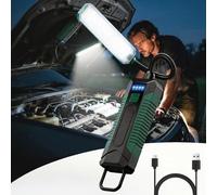 Rechargeable Work Light Flexible Inspection Lamp with Magnetic Base & Hanging Hook, Waterproof Level Power Display, Super Bright COB Mechanic Torch for Car Repair, Camping, Emergency Gifts for Men