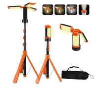 Rechargeable Work Light with Stand,3000 Lumens LED Cordless Work Lamp with Detachable Tripod,Portable Telescopic Camping Light,9000mah Battery,Job Site Lamps,for Camping,Car Repair,Emergency