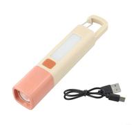 Rechargeable Zoomable Flashlight with 300-Lumen XPE LED, 3 Modes & 1200mAh Battery for Camping, Hiking, Outdoor Use(Khaki)