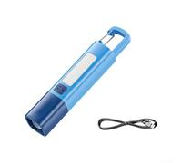 Rechargeable Zoomable Flashlight with 300-Lumen XPE LED, 3 Modes & 1200mAh Battery for Camping, Hiking, Outdoor Use(Blue)