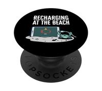 Recharging At The Beach Low Battery Crab Phone PopSockets Adhesive PopGrip