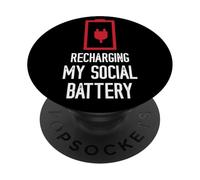 Recharging My Social Battery Funny Social Introvert People PopSockets Adhesive PopGrip