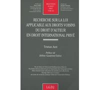 recherche sur la loi applicable aux droits voisins du droit d'auteur en droit in (425)