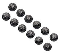 RECHERE 12pcs Metal Round Shank Button Chinese Dragon Coat Outerwear Buttons Black 20mm 32L