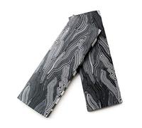RECHERE 2pcs Knife Handle Scale Slabs Grips G10 Damascus Pattern Black White Knives Sword Gun Making Material 130X43X8mm