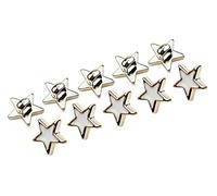 RECHERE 30 PCS Star Shape Plastic Shank Buttons Craft for DIYS Sewing Embellishment (Gold with White,12mm)