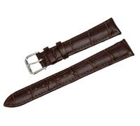 RECHERE Alligator Crocodile Grain Leather Watch Band Strap Pin Buckle Color White