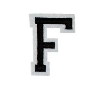 RECHERE Letter Alphabet Uppercase Embroidered Iron On Patch Applique Black (F)