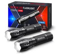 RECHOO 2 Pack LED Flashlights High Lumens - 5 Modes, Zoomable, Waterproof & Super Bright Tactical Torch for Camping, Hiking, Emergency, Home Essentials (Batteries not Included)
