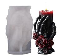 Rechory 3D Skull Silicone Candle Mold - 3D Ghost Hand Skull Silicone Molds | Halloween Decoration Soap Making Party Supplies for Adults Women Children Teens Friends Family Kids
