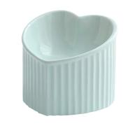 Rechory Cat Feeding Bowls,Inclined Ceramic Bowl for Cat Water Feeding - Elevated Heart Shape Slanted Dish, Shallow Porcelain Pet Feeder for Small To Medium Cats