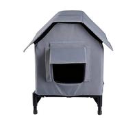 Rechory Cat Shelter - Waterproof Elevated Pet House Outside - Feral Cat Cave Feeding Station,for Outside Winter Balcony Patio Garden Yard Lawn Roadside