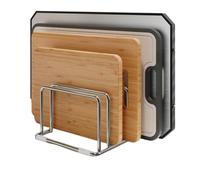 Rechory Chopping Board Holder - Stainless Steel Rustproof Organizer,Chopping Board Stand | for Kitchen Offices Files Cookware Pans Home Indoor