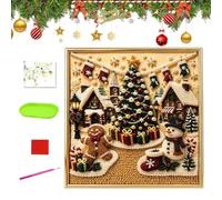 Rechory Christmas Pearl Bead Art Kit Pre Printed Canvas 3D Wall Craft