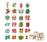 Rechory Christmas Stickers for Cards,Christmas Advent Stickers | 1-24 Numbers Sealing Labels Countdown Calendar for Water Bottle Winter Festival Wall Door Party Adult Child