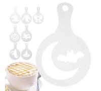 Rechory Cookie Stencils | 8 Piece Coffee Art Halloween,Reusable Craft Mold for Kitchen Restaurant Baking Bread Cake Decoration Hotel