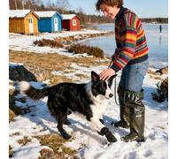 Rechory Dog Boots & Paw Protectors - Waterproof Pads 4 Piece,Soft Protector for Medium to Large Dogs,for Hiking Walking Outdoor Summer Rainy Day Winter Snow