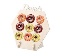 Rechory Donut Stand | 9-Peg Desktop Wood Doughnuts Rack,Decorative Donut Stand for Cafe Wedding Party Christmas Table Centerpieces Catering Dining Buffet Display
