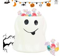 Rechory Ghost Planter | Halloween Candy Dish - Flower Pot Ceramic Basket Holder Box Decoration for Holiday Party Table Indoor Home Kitchen