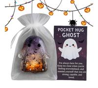Rechory Halloween Hugs Cards,Cute Comfort Cards - Inspirational Keepsake Halloween Ghost Bat Crow Death God for Home Adults Kids Teens Graduates Colleagues Work Meetings Waiting Rooms