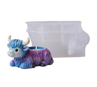 Rechory Highland Cow Mold - Cow Statues Home Decor Mould | 3D Lying Down Cute Ornament Mold for Christmas Classroom Nursery Garden Halloween Lawn Farmhouse Yard School