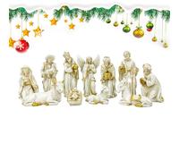 Rechory Nativity Sets Figures 11-Piece | Nativity Scene Set Indoor Christmas | Religious Figurine Decoration for Kids Church Holiday Lawn Yard Door Display