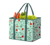Rechory Reusable Bags for Groceries,Foldable Grocery Bag with Handle for Clothes - Heavy Duty Storage Pouch with Box Shape To Stand Up for Beach Days Picnics Family Trips Camping