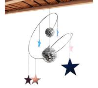 Rechory Small Disco Balls Hangable,Hangable Window Suncatcher with Disco Ball and Reflective Stars | Spinner Spiral for Sunlight Reflection Window Garden Party Wedding Birthday Balcony Patio Car