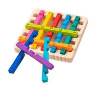 Rechory Wooden Stacking Toys | Sensory Rainbow Stick Stacking Toys | Wooden Sensory Educational Stacker Learning Activities for Girl Boys Kids Children Classroom Home