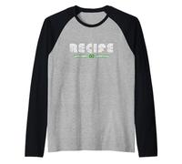 Recife Brazil 70s 80s Retro Type Flag Graphic Raglan Baseball Tee