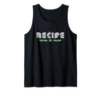 Recife Brazil 70s 80s Retro Type Flag Graphic Tank Top