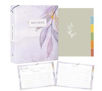 Recipe Binder - 3 Ring Binder Recipe Book with Plastic Sleeves, 50 Recipe Cards, and Dividers - to Write Your Own Recipes, Organize and Preserve Your Family's Secret Recipes