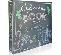 Recipe Binder With Plastic Sleeves, Recipe Book To Write In your Own Recipes, 3 Ring Blank Recipe Book, Recipe Book Binder, 11.4’’x11.8’’ - 60 Pages And 50 Clear Sheet Protectors, and 12 Divider Tabs