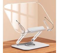 Recipe Book Stand Holder, Book Stands for Reading, 360° Swivel Base & 180° Height Adjustable Desktop Ricer for Cooking Gifts for Women, Acrylic