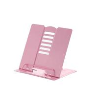 Recipe Book Stand Reading Book Holder Metal Adjustable Portable Support Document Shelf Bookstand Music Score Recipe Stand for the Kitchen(Pink)