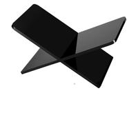 Recipe Book Stand Transparency Book Stand Large Size Ergonomic Open Display Geometric Design Recipe Holder for the Kitchen(Black-L)