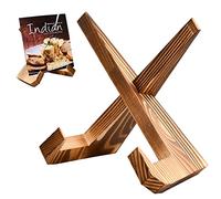 Recipe Book Stand, Wooden Cookbook Stand Detachable Book Holder for Reading, Retro Book Holder Stand for Kitchen Wooden Display Stand for Books, Albums, Records, Paintings