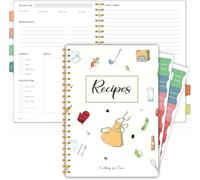Recipe Book to Write in Your Own Recipes, Blank Recipe Cookbook to Create and Organize Your Recipes for Kitchen, A5 Spiral Bound, Waterproof PVC cover, Recipe Notebook with 2 colorful tab stickers