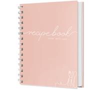 Recipe Book to Write in Your Own Recipes - Spiral Blank Cookbook 150 Pages Holds 144 Recipes - Elegant Waterproof Cover Big Recipe Journal - Easy to Use Layout (A5 (6.0x8.5 Inch))